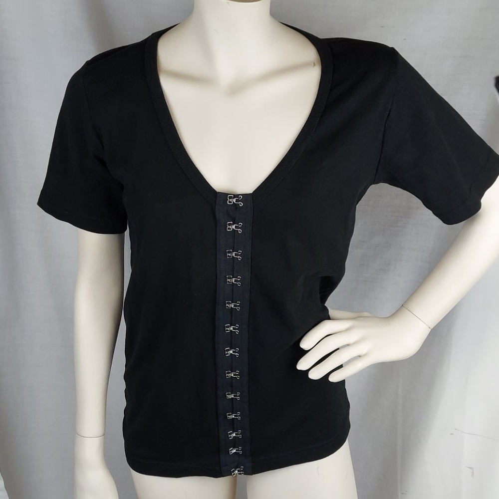 VTG Tattooed In Black Hook Closure Front Top